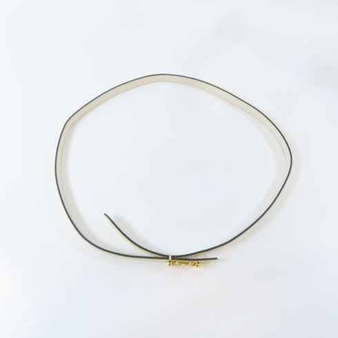 HERMES GHW Ancre Belt Veau Epsom Swift Leather Light Yellow Beige