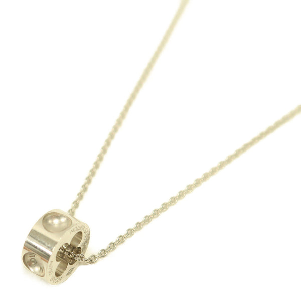 LOUIS VUITTON Empreinte Pendant Necklace 18K White Gold Silver