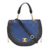 CHANEL CC GHW 2 Way Shoulder Bag Calfskin Leather Blue