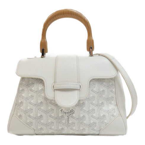 GOYARD SHW Saigon 2 Way Bag Coated Canvas/Leather White