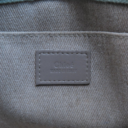 Chloe GHW Woody Tote Bag Small 2 Way Shoulder Bag 01235765-1 Canvas Green