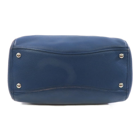 Miu Miu SHW Tote Shoulder Bag Calfskin Leather Blue