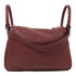 HERMES PHW Lindy 30 2 Way Shoulder Bag Taurillon Clemence Leather Rouge Grenat
