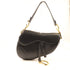 CHRISTIAN DIOR CD GHW Saddle Shoulder Bag Calfskin Leather Black