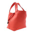HERMES PHW Picotin PM Handbag Clemence Leather Rose Jaipur/Red