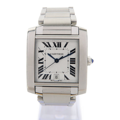 CARTIER Tank Francaise Automatic Watch W51002Q3 Stainless Steel Silver
