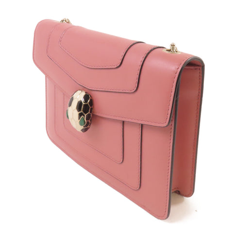 BVLGARI SHW Serpenti Forever Shoulder Bag Crossbody Calfskin Leather Pink