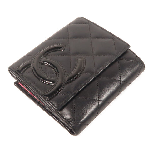 CHANEL CC SHW Cambon Wallet Calfskin Leather Black