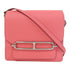 HERMES PHW Roulis Mini Shoulder Bag Evercolor Leather Rose Azalee/Rouge H