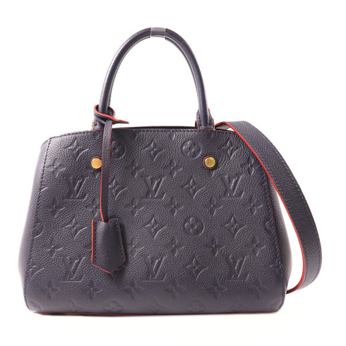 LOUIS VUITTON LV GHW Montaigne BB 2 Way Bag M42747 Monogram Empreinte Navy