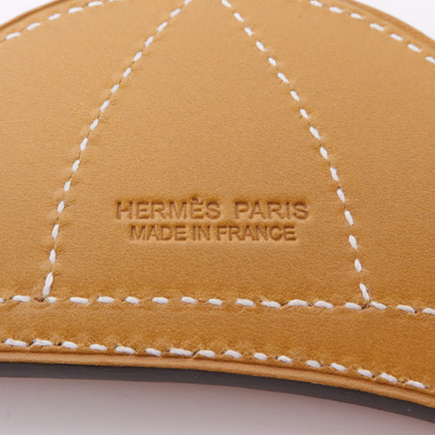 HERMES Paddock Bombe Charm Veau Swift Leather Orange Brown Beige