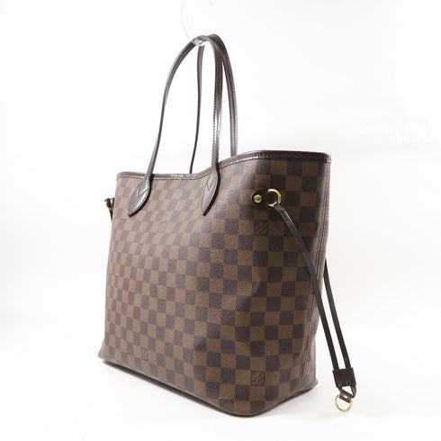 LOUIS VUITTON LV GHW Neverfull MM Shoulder Tote Bag N51105 Damier Ebene Brown