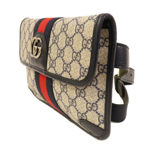 GUCCI GG SHW Ophidia GG Waist Bag 674081 Coated Canvas Black
