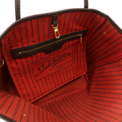 LOUIS VUITTON LV GHW Neverfull MM Tote Shoulder Bag N51105 Damier Ebene Brown v1