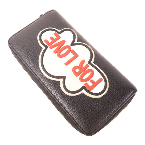 GUCCI GG GHW Long Wallet 474584 Calfskin Leather Black