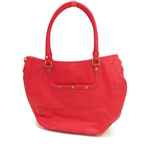 Tory Burch GHW 2Way Shoulder Hand Bag Calfskin Leather Pink/Red