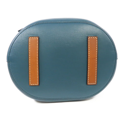 LOEWE Lazo Bucket Shoulder Bag Calfskin Leather Blue Brown