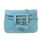 HERMES PHW Halzan 31 Handbag Shoulder Bag Clemence Leather Bleu Jean Blue