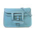 HERMES PHW Halzan 31 Handbag Shoulder Bag Clemence Leather Bleu Jean Blue