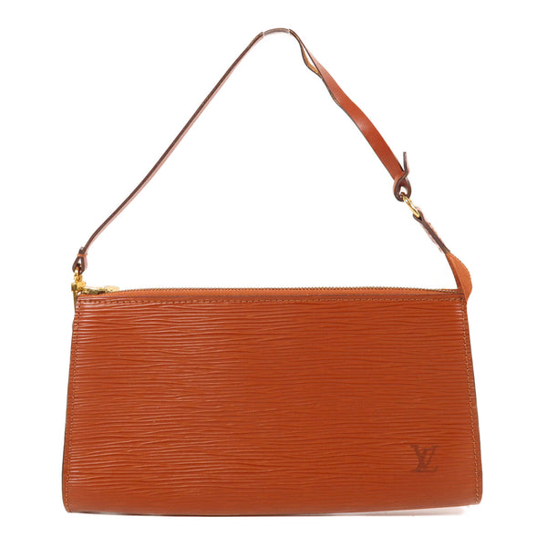 LOUIS VUITTON LV GHW Pochette Accessories Hand Bag M52982 Epi Caramel