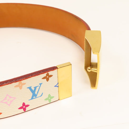 LOUIS VUITTON LV GHW Belt 80 Belt M9270U Monogram Multicolore White