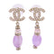 CHANEL GHW CC Earrings B21/S Metal PVC White Light Purple Gold Tone Color