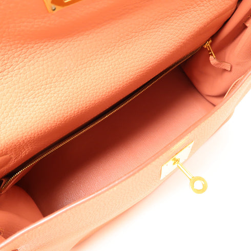 HERMES PHW Kelly 32 2 Way Bag Togo Leather Rose Tea