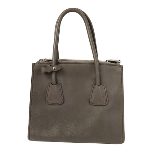 PARDA SHW 2 way Shoulder Bag Handbag Calfskin Leather Gray