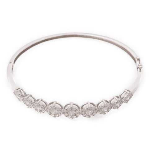 JEWELRY 1.486ct Diamond Bangle 18K White Gold