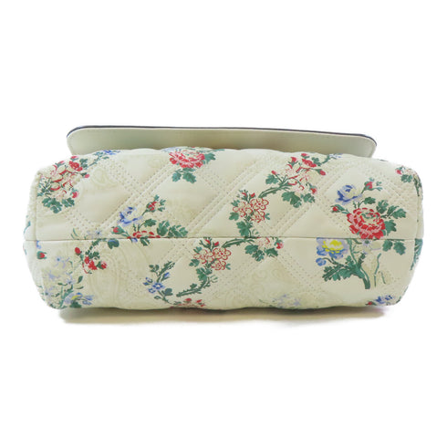 Tory Burch GHW Chain Shoulder Handbag Calfskin Leather White