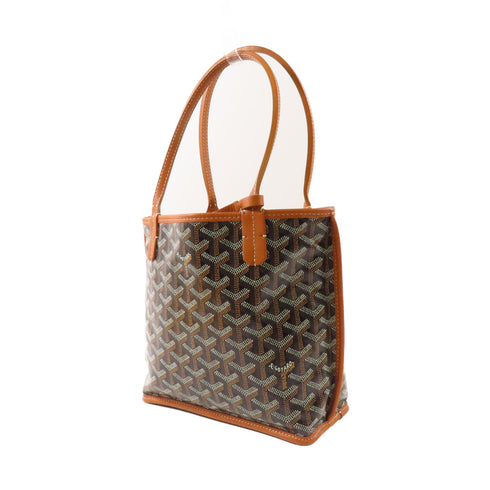 GOYARD SHW Anjou Mini Handbag PVC Coated Canvas Brown