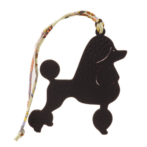 HERMES Royal Poodle Charm Veau Epsom Leather Red Navy