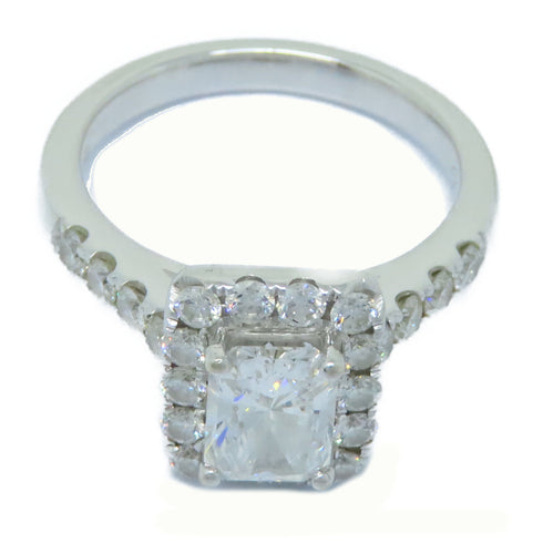 Fine Jewelry 1.02ct Diamond Ring Accessories US#6.25 18K White Gold