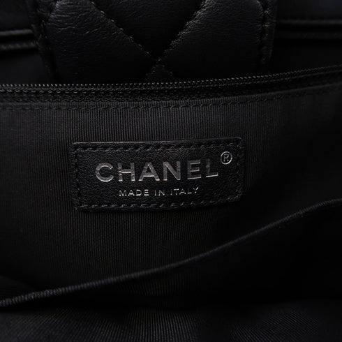 CHANEL Quilted CC SHW Chain Shoulder Bag Calfskin Leather Black v10