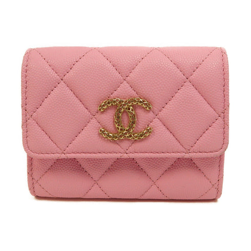 CHANEL Quilted CC GHW Card Case Caviar Leather AP3182 Pink