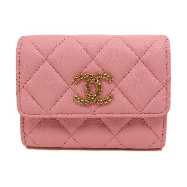 CHANEL Quilted CC GHW Card Case Caviar Leather AP3182 Pink