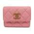 CHANEL Quilted CC GHW Card Case Caviar Leather AP3182 Pink