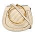 Chloe GHW Nile Shoulder Bag Calfskin Leather White