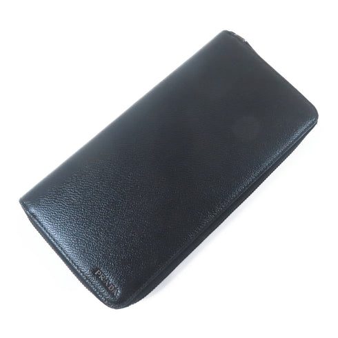 PRADA Long Wallet 2ML220 Calfskin Leather Black