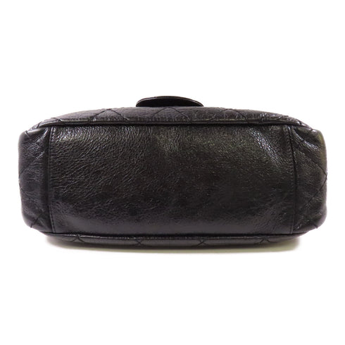 CHANEL CC SHW Shoulder Bag Calfskin Leather Black