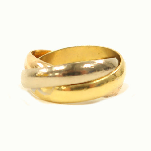 CARTIER Trinity Ring 18K Pink Gold/Yellow Gold/White Gold US#4 Cartier#48