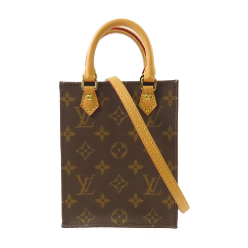 LOUIS VUITTON LV GHW Petit Sac Plat 2 Way Shoulder Bag M81295 Monogram Brown