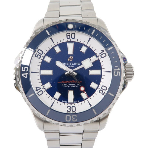 BREITLING Superocean 46 Automatic Watch A17378 Stainless Steel Blue