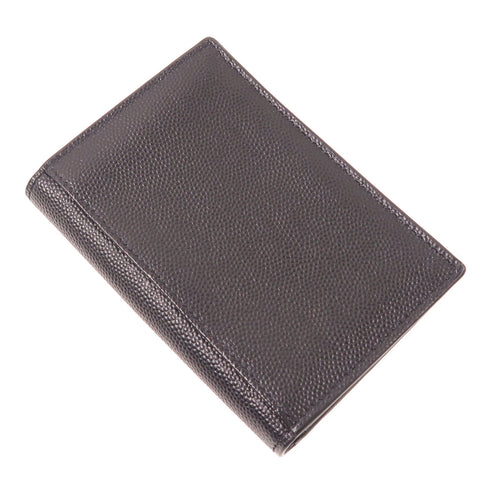 SAINT LAURENT YSL SHW Card Case Calfskin Leather Black