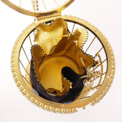 CHANEL CC Bird Cage Chain Hand Bag Gold Plated AS1941