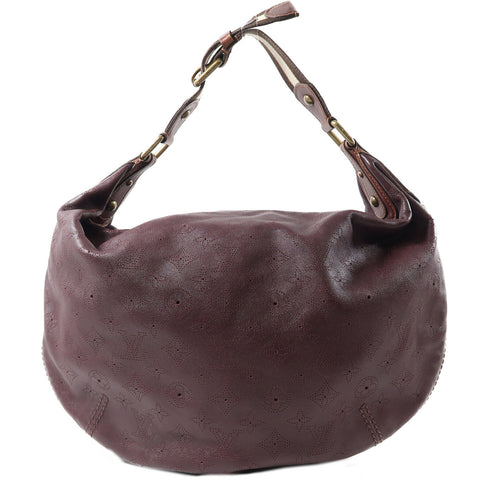 LOUIS VUITTON LV GHW Onatah GM Shoulder Bag M40001 Monogram Mahina Purplish Red