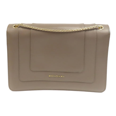 BVLGARI GHW Serpenti Forever Shoulder Bag Calfskin Leather 286515 Khaki
