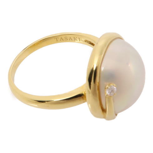 TASAKI Pearl Diamond Ring 18K Yellow Gold US#6.25