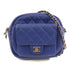 CHANEL Quilted CC GHW Chain Shoulder Bag Crossbody Calfskin Leather Blue