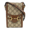 GUCCI GG GHW GG Supreme Horsebit Mini Shoulder Bag 625615 Coated Canvas Brown